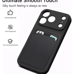 TPU Case für iPhone 17 Pro Max - Slim Hülle mit Kartenfach & Mikrofaser-Inlay