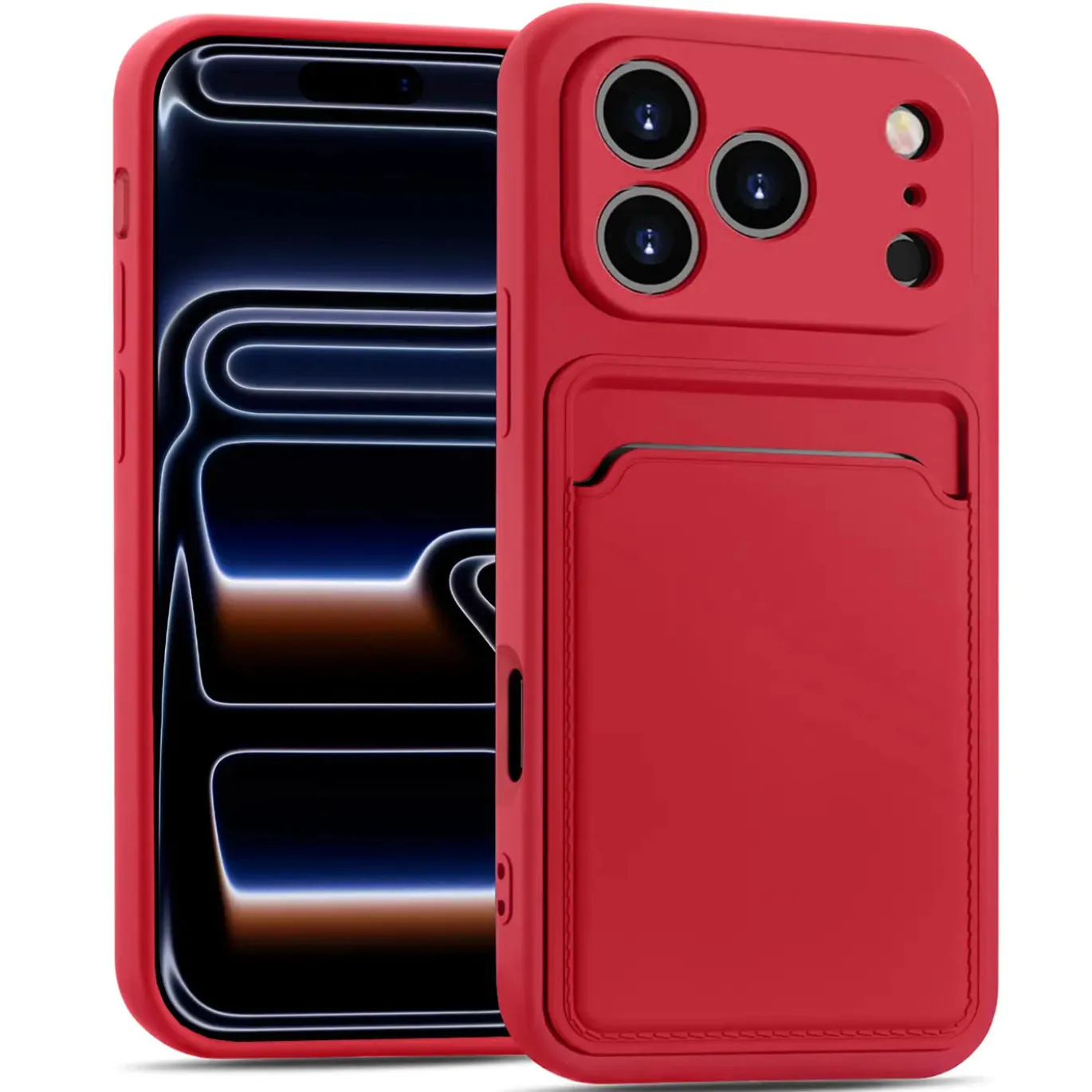 TPU Case für iPhone 17 Pro Max - Slim Hülle mit Kartenfach & Mikrofaser-Inlay