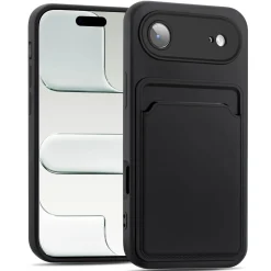 TPU Case für iPhone Air - Slim Hülle mit Kartenfach & Mikrofaser-Inlay