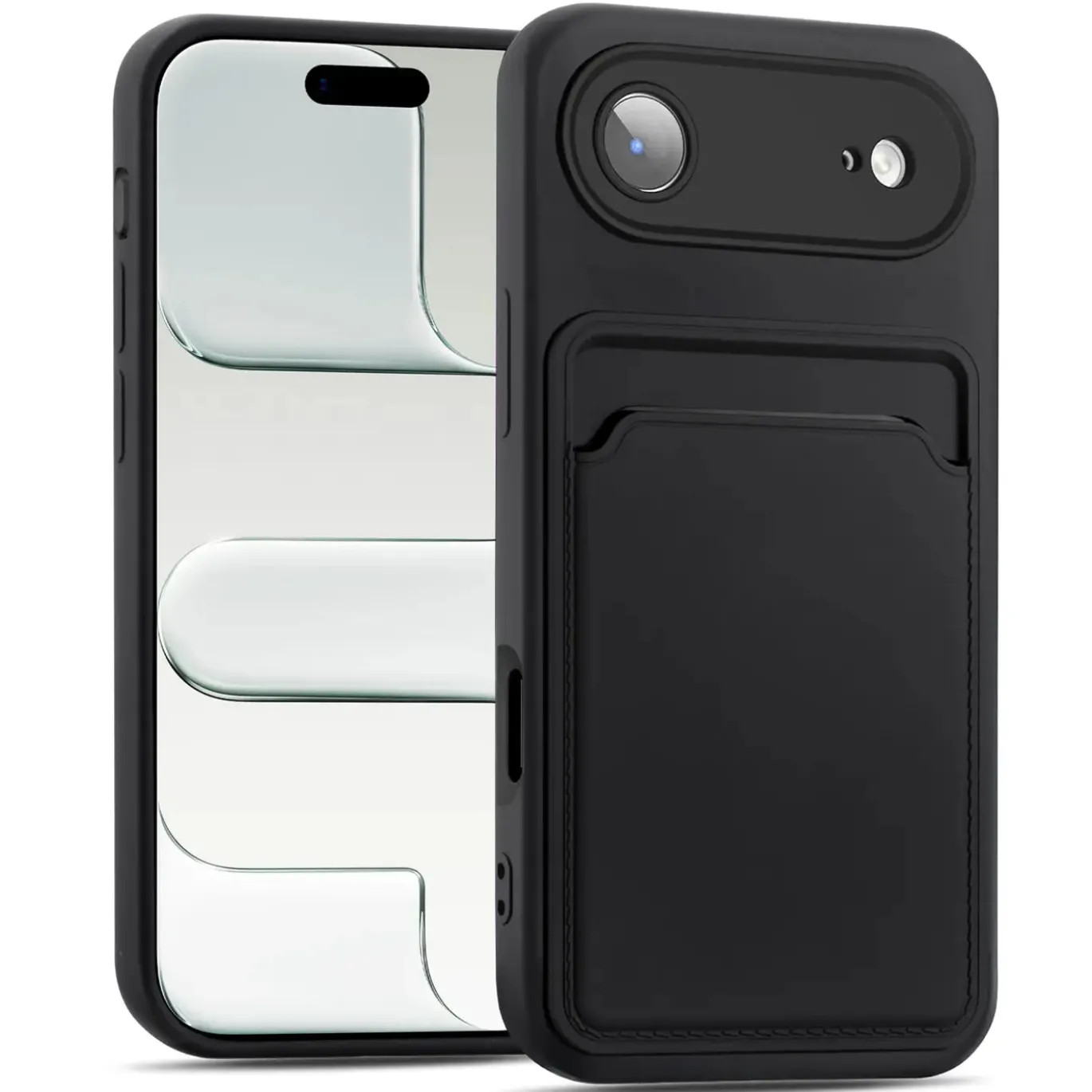 TPU Case für iPhone Air - Slim Hülle mit Kartenfach & Mikrofaser-Inlay