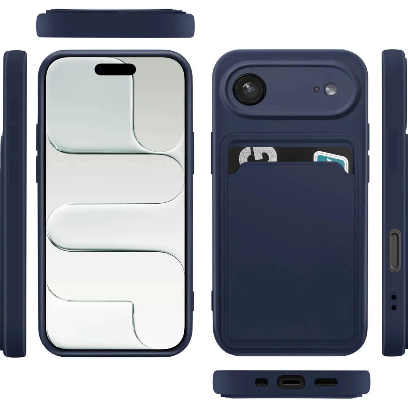 TPU Case für iPhone Air - Slim Hülle mit Kartenfach & Mikrofaser-Inlay