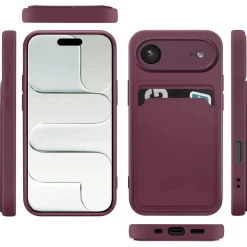 TPU Case für iPhone Air - Slim Hülle mit Kartenfach & Mikrofaser-Inlay