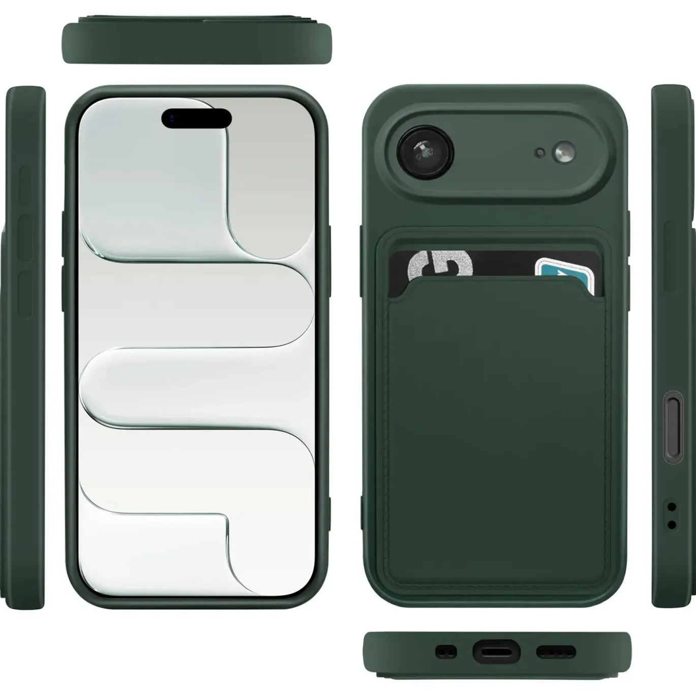 TPU Case für iPhone Air - Slim Hülle mit Kartenfach & Mikrofaser-Inlay