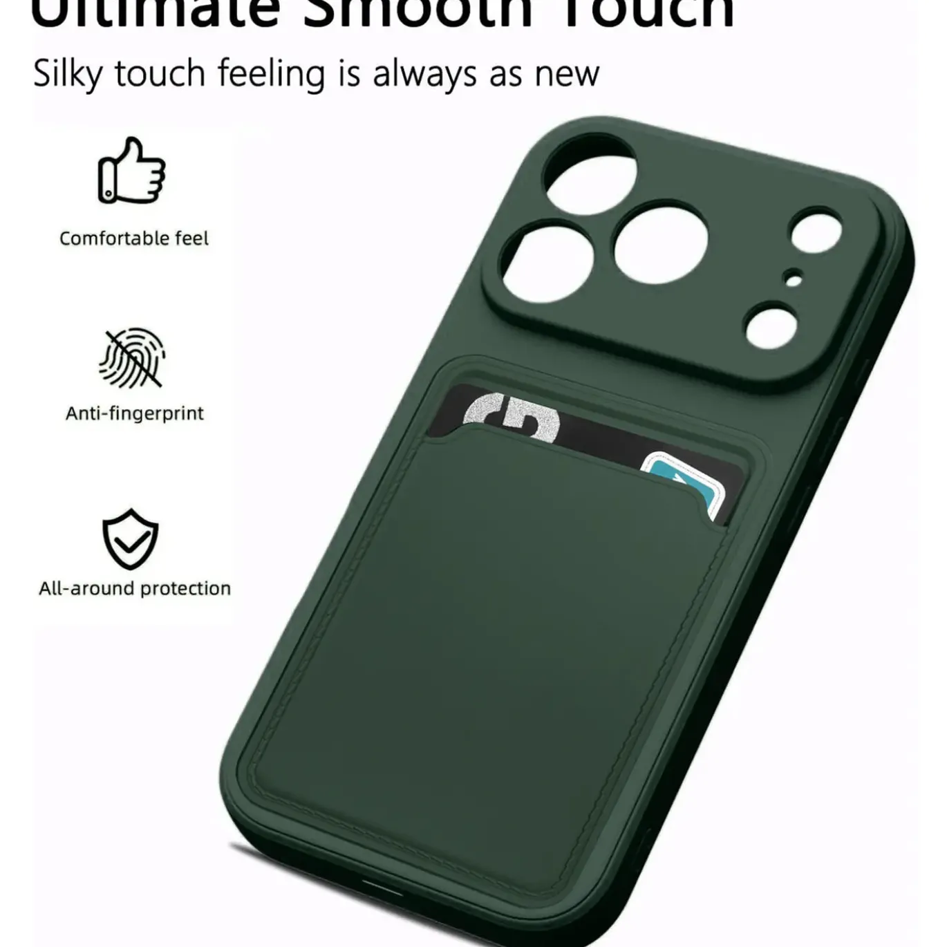 TPU Case für iPhone Air - Slim Hülle mit Kartenfach & Mikrofaser-Inlay