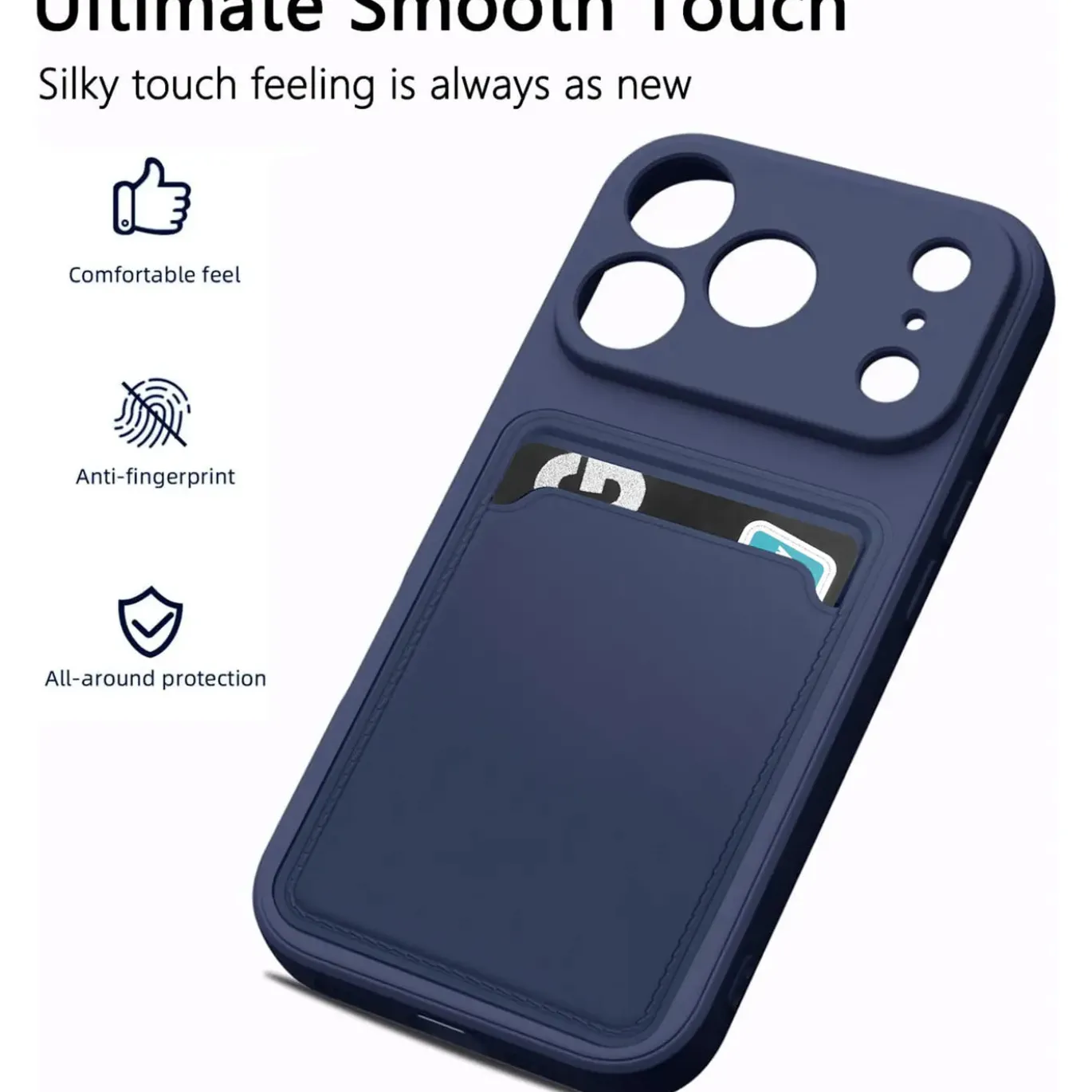 TPU Case für iPhone Air - Slim Hülle mit Kartenfach & Mikrofaser-Inlay