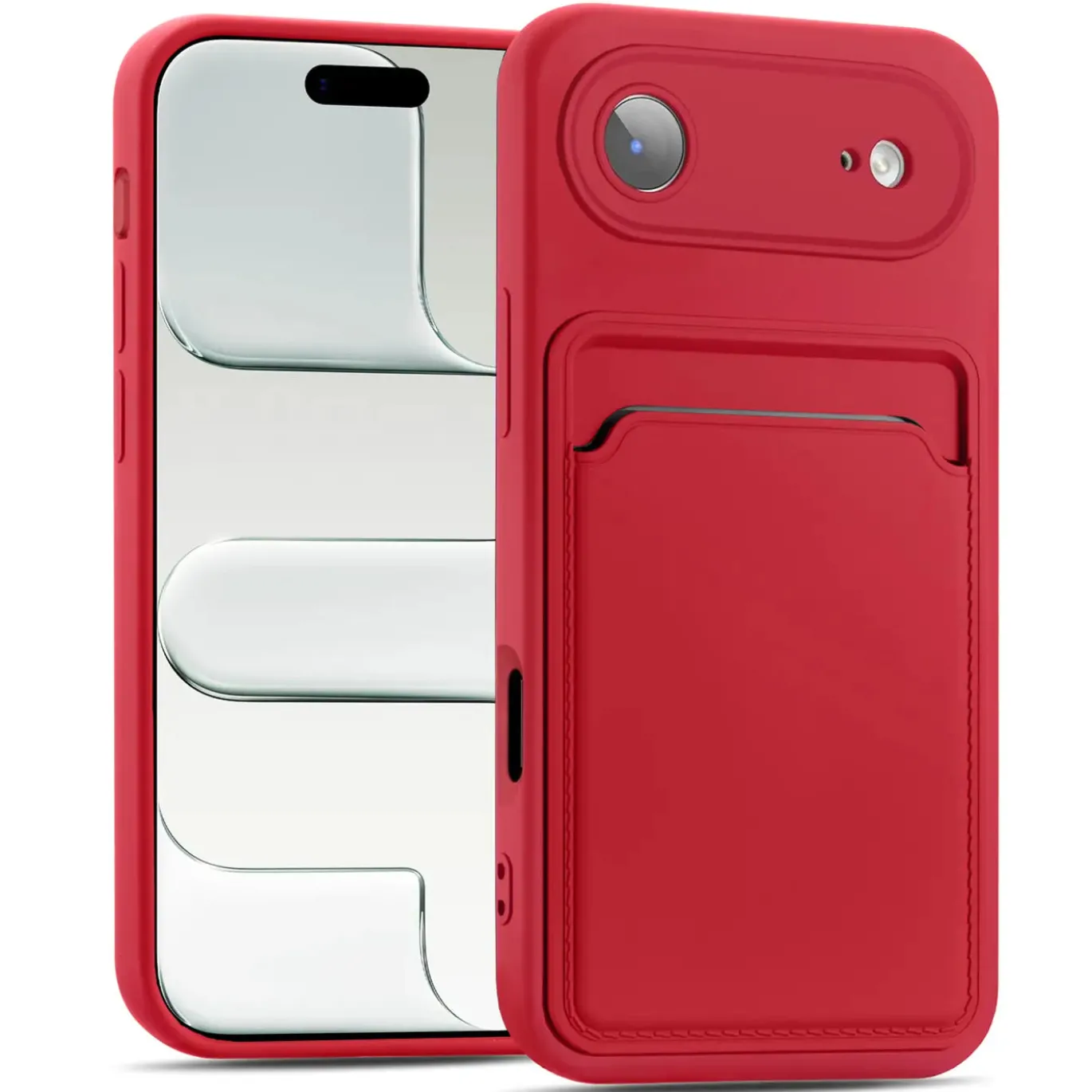 TPU Case für iPhone Air - Slim Hülle mit Kartenfach & Mikrofaser-Inlay
