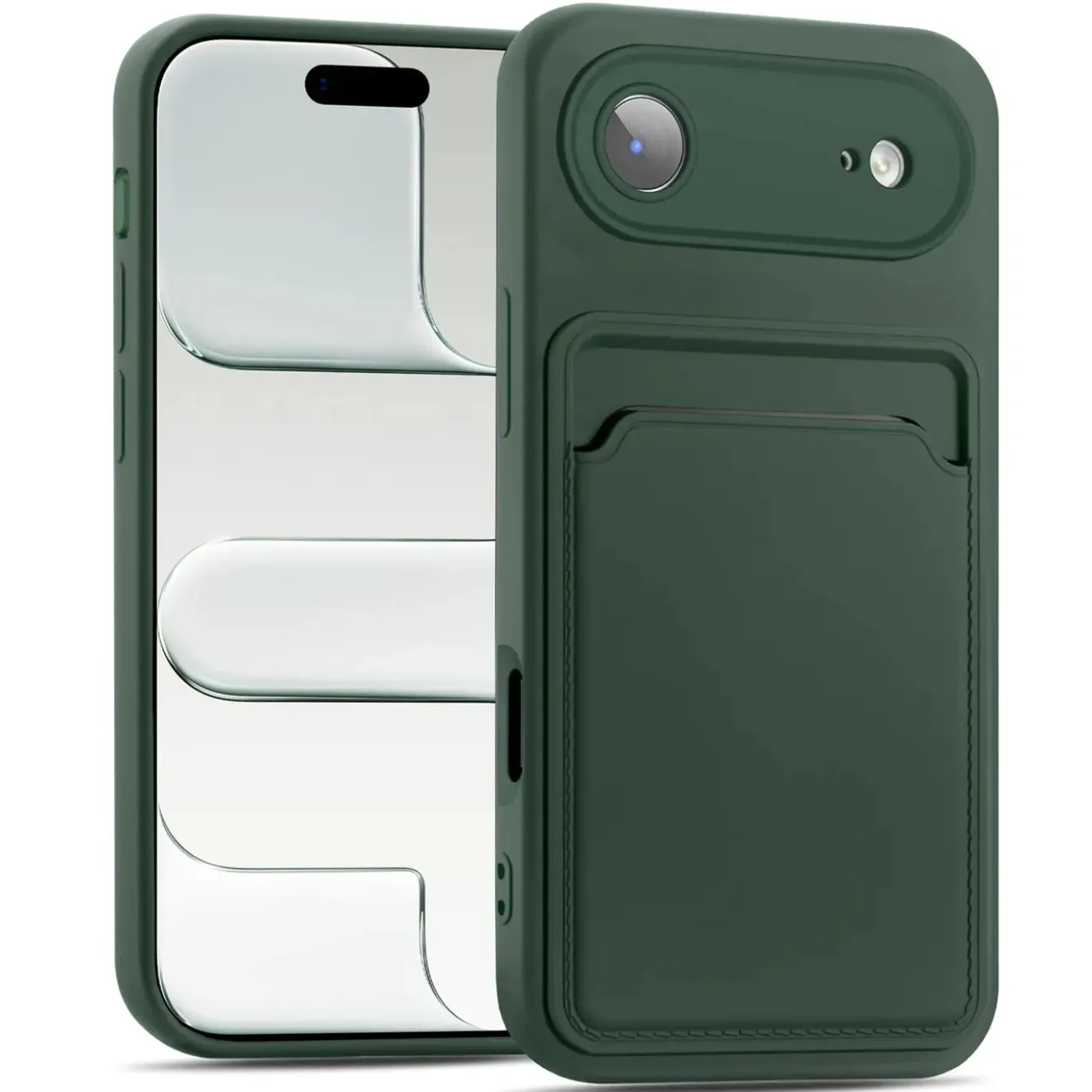TPU Case für iPhone Air - Slim Hülle mit Kartenfach & Mikrofaser-Inlay