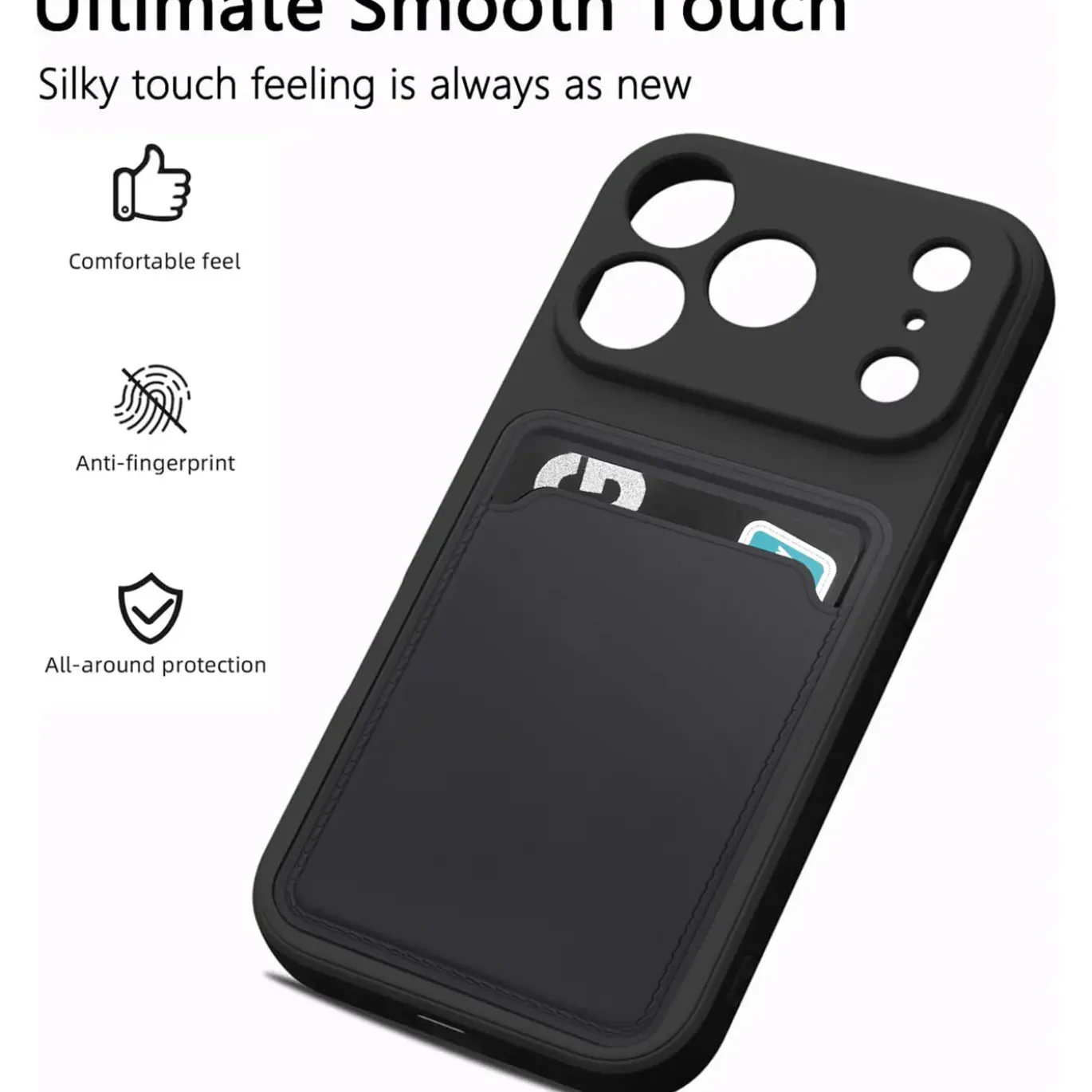 TPU Case für iPhone Air - Slim Hülle mit Kartenfach & Mikrofaser-Inlay