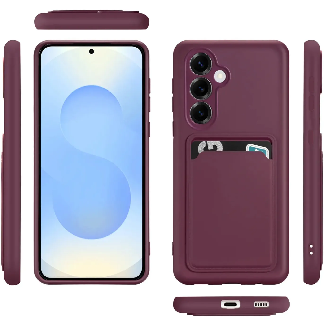 TPU Case für Samsung Galaxy S25 FE - Slim Hülle mit Kartenfach & Mikrofaser-Inlay