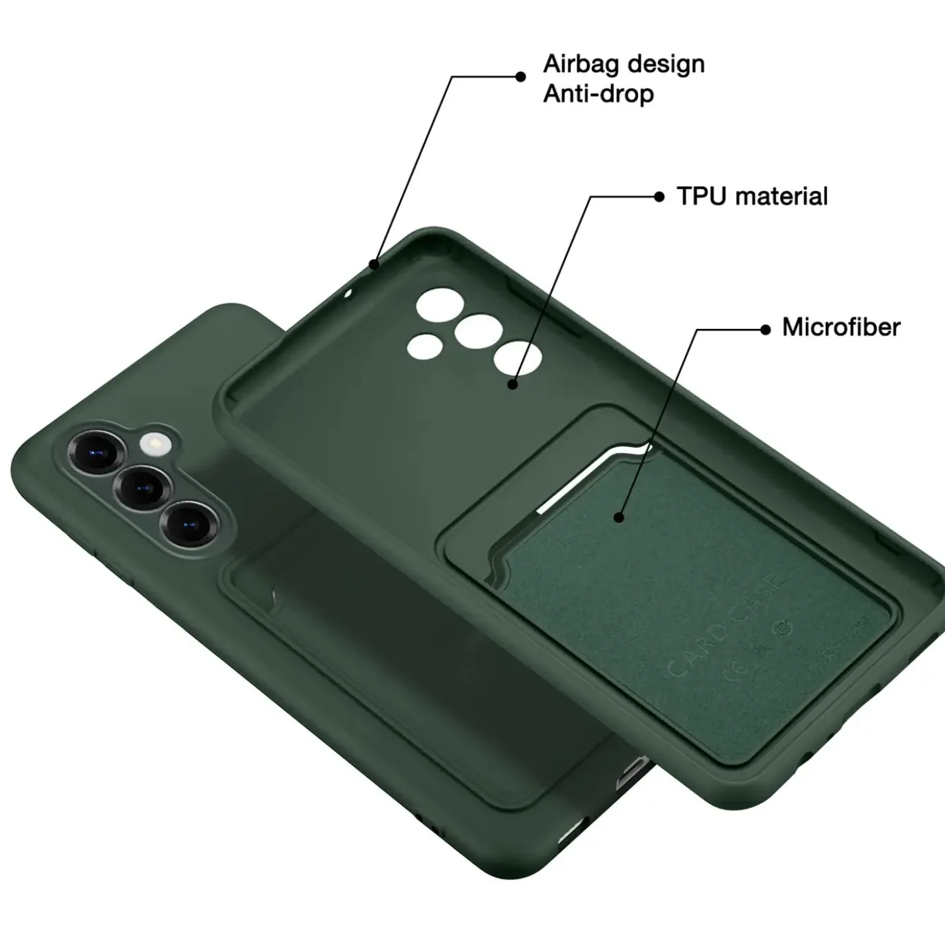 TPU Case für Samsung Galaxy S25 FE - Slim Hülle mit Kartenfach & Mikrofaser-Inlay