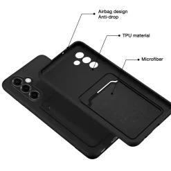 TPU Case für Samsung Galaxy S25 FE - Slim Hülle mit Kartenfach & Mikrofaser-Inlay