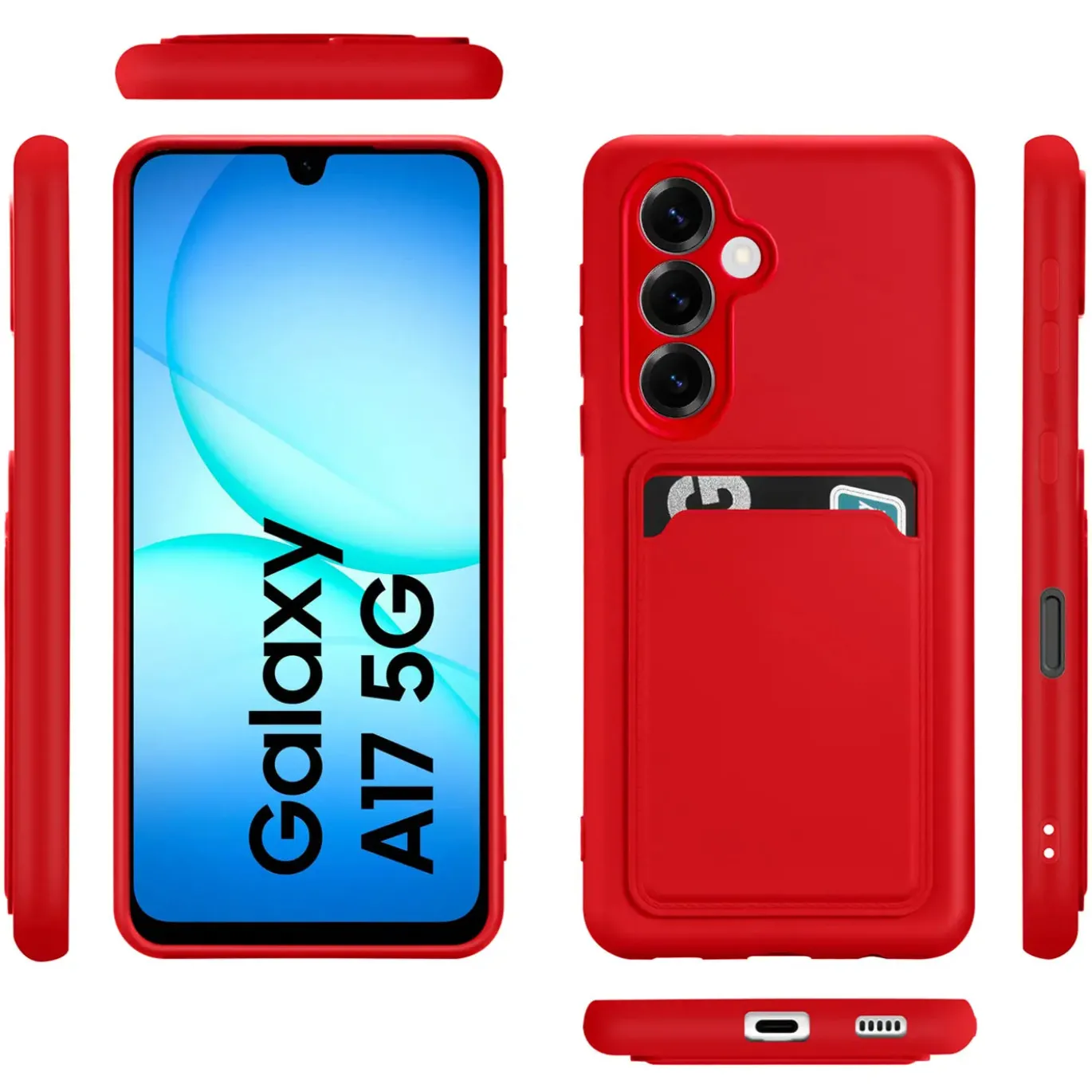 TPU Case für Samsung Galaxy A17 5G - Slim Hülle mit Kartenfach & Mikrofaser-Inlay