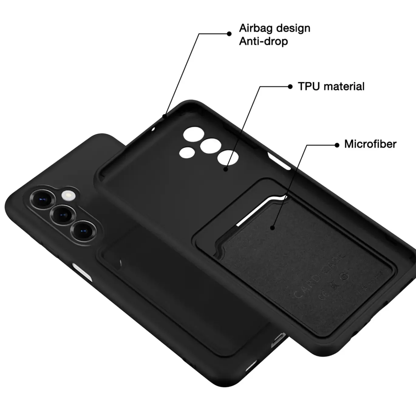 TPU Case für Samsung Galaxy A17 5G - Slim Hülle mit Kartenfach & Mikrofaser-Inlay
