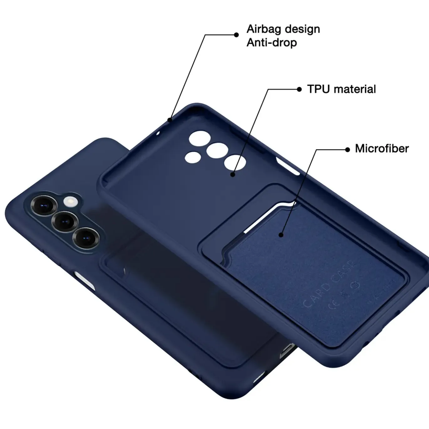 TPU Case für Samsung Galaxy A17 5G - Slim Hülle mit Kartenfach & Mikrofaser-Inlay