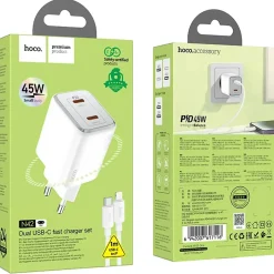 45W GaN Schnellladegerät USB-C & USB-A 3.0 Fast Charger Netzteil