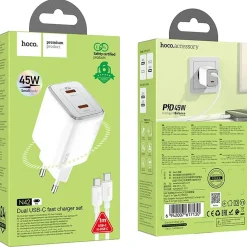45W GaN Schnellladegerät USB-C & USB-A 3.0 Fast Charger Netzteil
