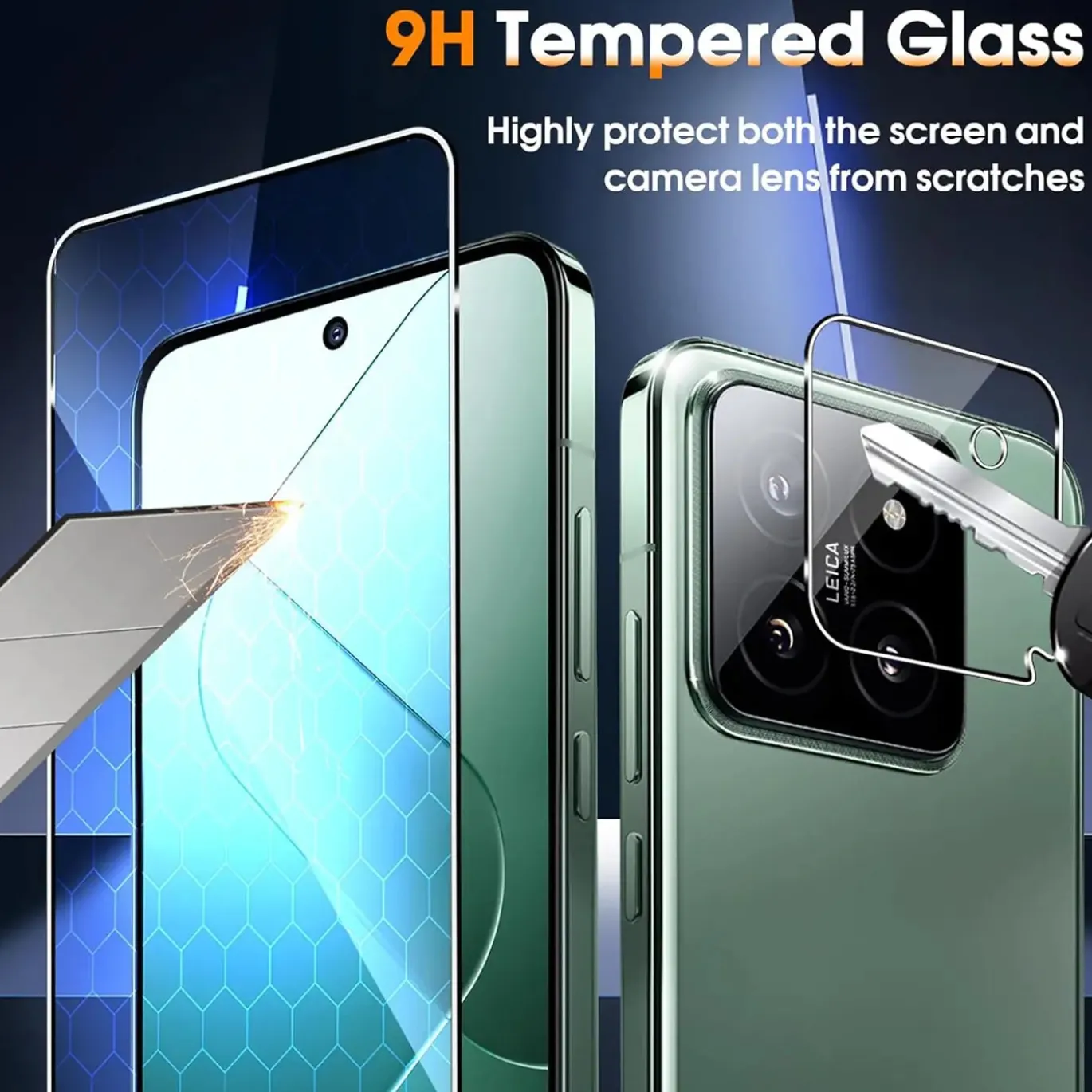 Xiaomi 14 - 9H Displayschutzfolie 2x Display & Kamera