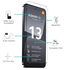Xiaomi 13 - 9H Displayschutzfolie 2x Display & Kamera
