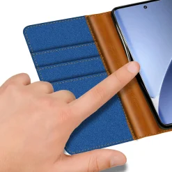 Xiaomi 15 - Jeanslook Klapphülle mit Kartenfach