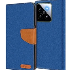 Xiaomi 14 - Jeanslook Klapphülle mit Kartenfach