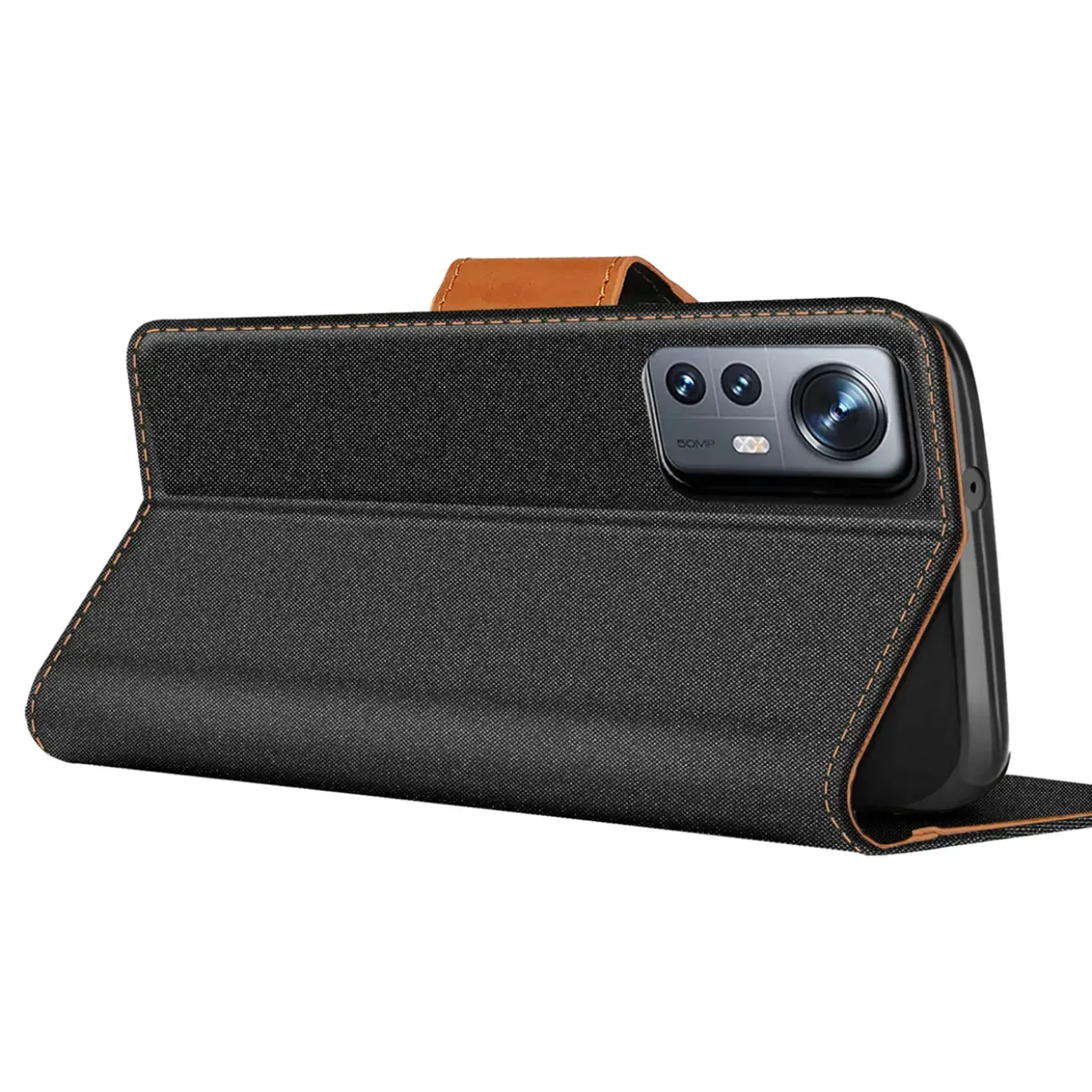 Xiaomi 12 / 12X - Jeanslook Klapphülle mit Kartenfach