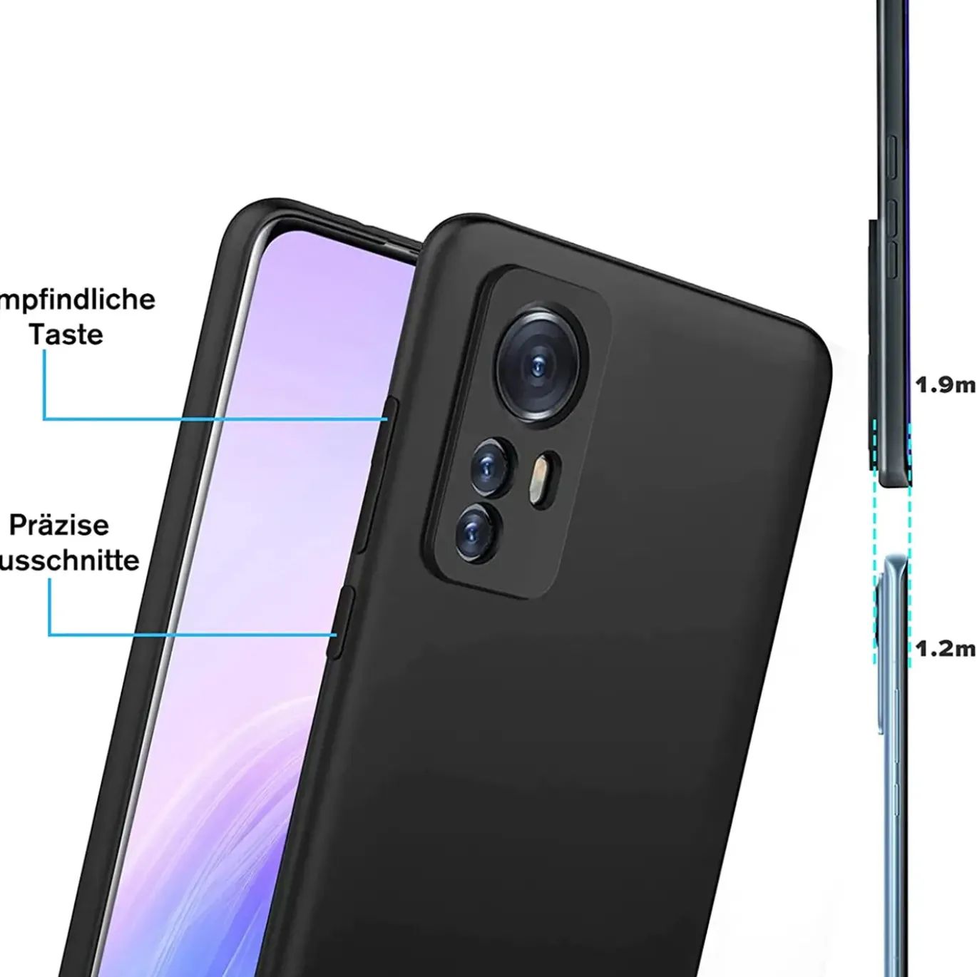 Xiaomi 12 / 12X - Slim Silikon Backcover Schwarz