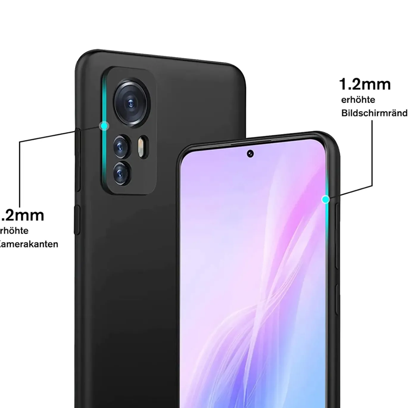 Xiaomi 12 / 12X - Slim Silikon Backcover Schwarz