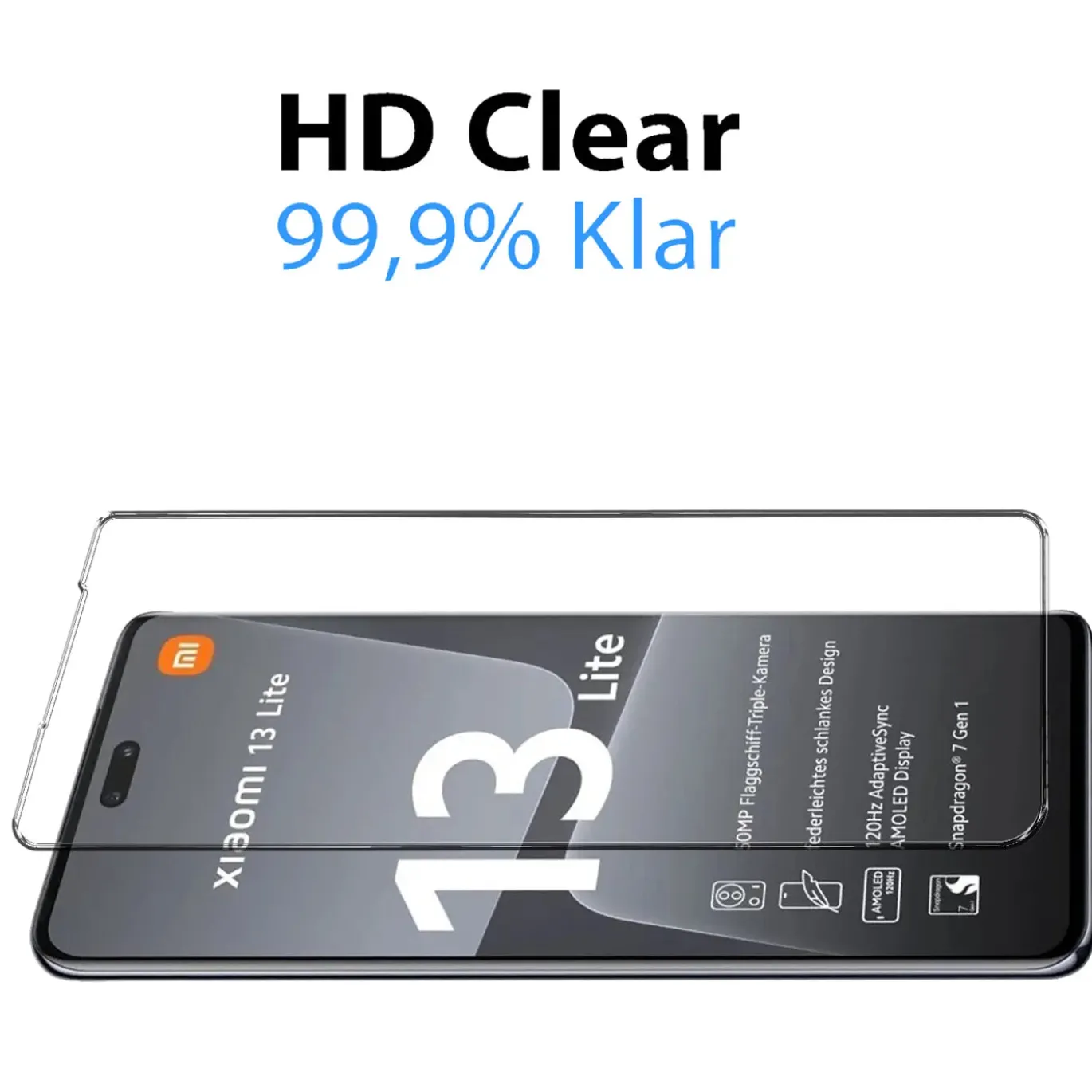 Xiaomi 13 Lite - 9H Displayschutzfolie 2x Display & Kamera