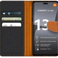 Xiaomi 13 Lite - Jeanslook Klapphülle mit Kartenfach