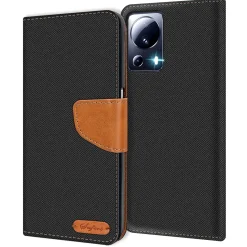 Xiaomi 13 Lite - Jeanslook Klapphülle mit Kartenfach
