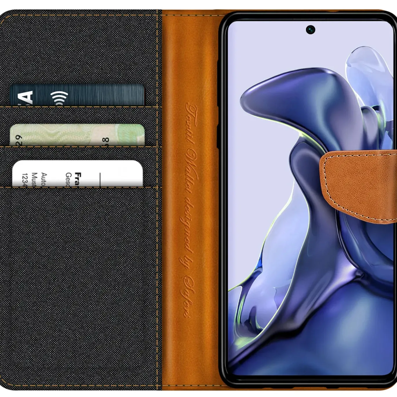 Xiaomi 12 Lite 5G - Jeanslook Klapphülle mit Kartenfach