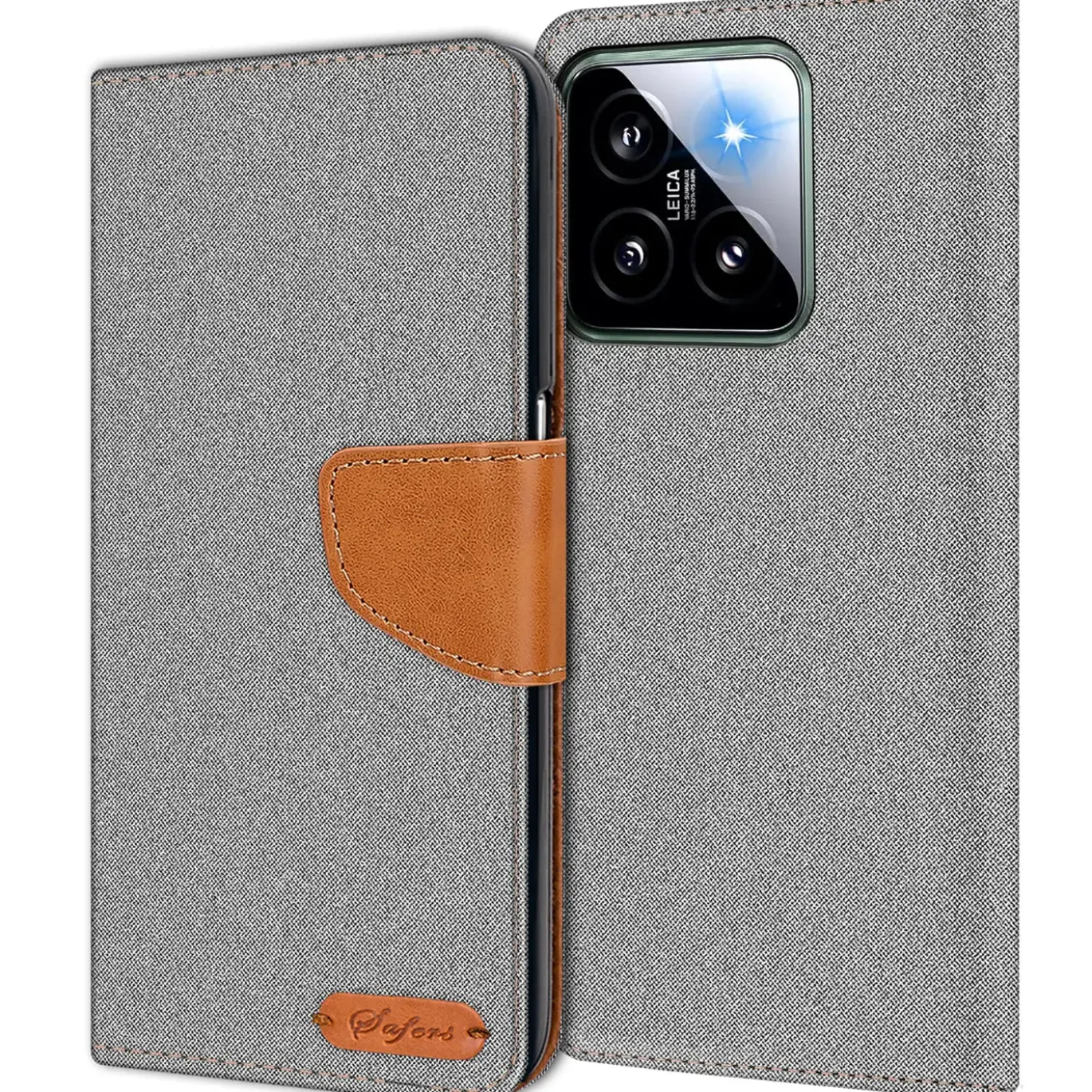 Xiaomi 14 Pro - Jeanslook Klapphülle mit Kartenfach