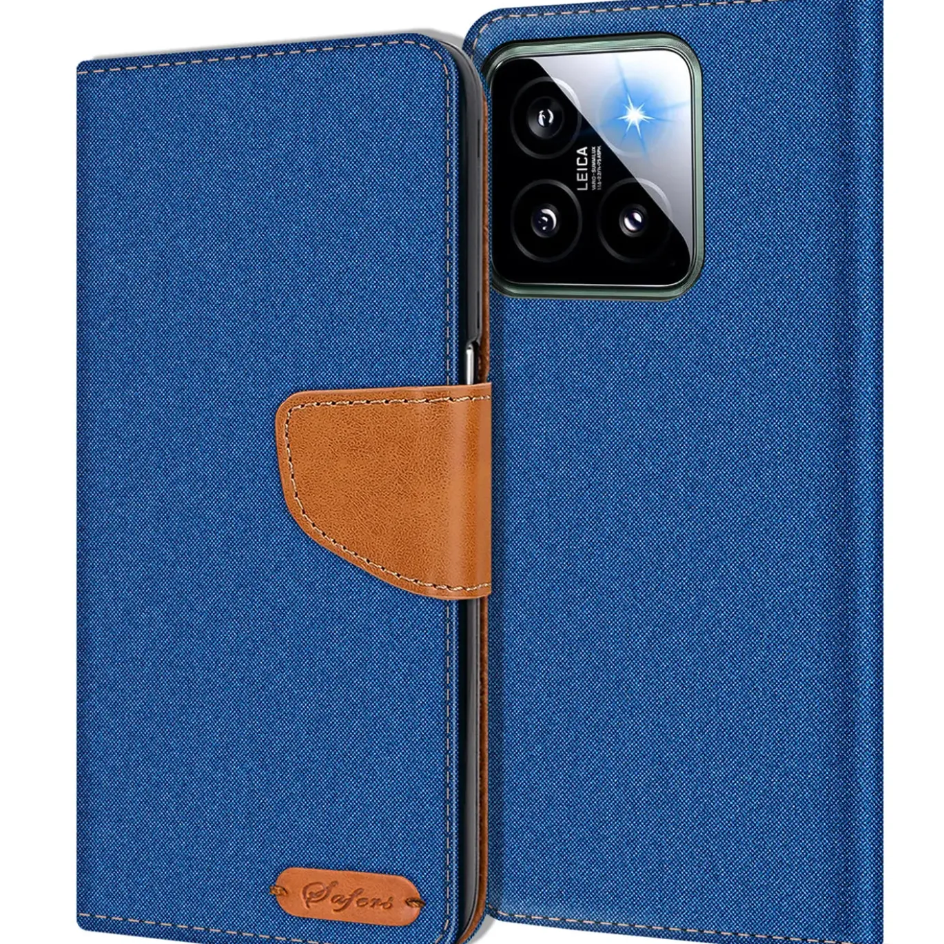 Xiaomi 14 Pro - Jeanslook Klapphülle mit Kartenfach