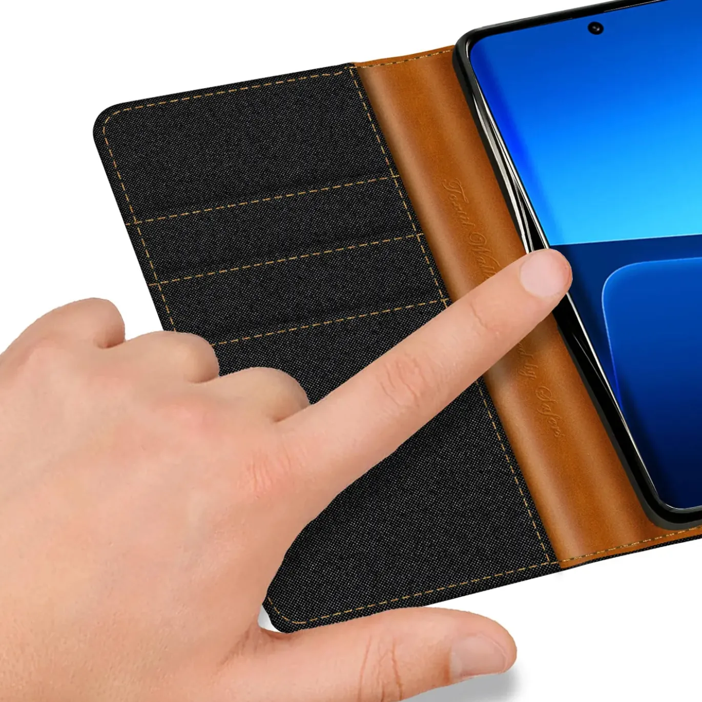 Xiaomi 13 Pro - Jeanslook Klapphülle mit Kartenfach