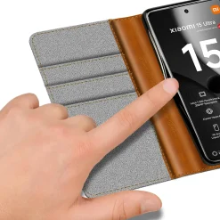 Xiaomi 15 Ultra - Jeanslook Klapphülle mit Kartenfach