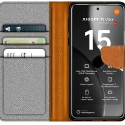 Xiaomi 15 Ultra - Jeanslook Klapphülle mit Kartenfach