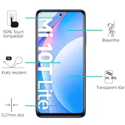 Xiaomi Mi 10 Lite - 9H Displayschutzfolie 2x Display & Kamera