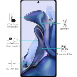 Xiaomi Mi 11T / Mi 11T Pro - 9H Displayschutzfolie 2x Display & Kamera