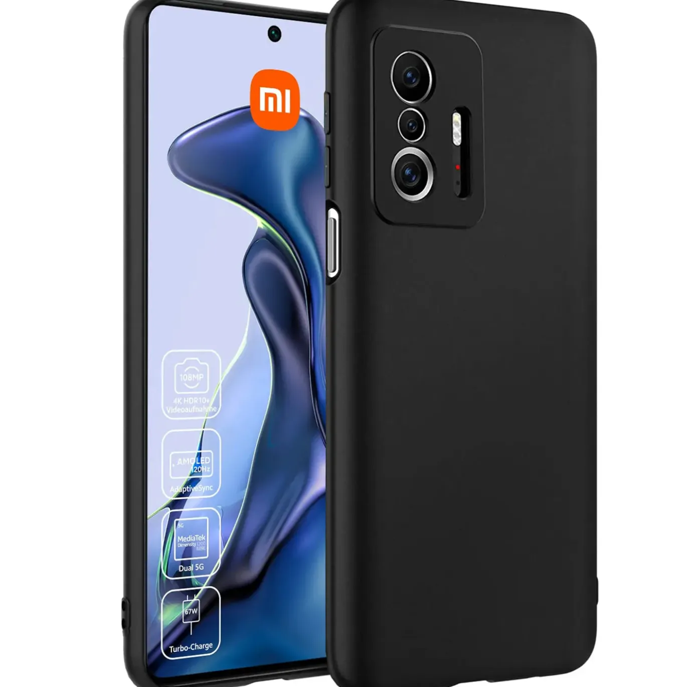 Xiaomi Mi 11T / Mi 11T Pro - Slim Silikon Backcover Schwarz