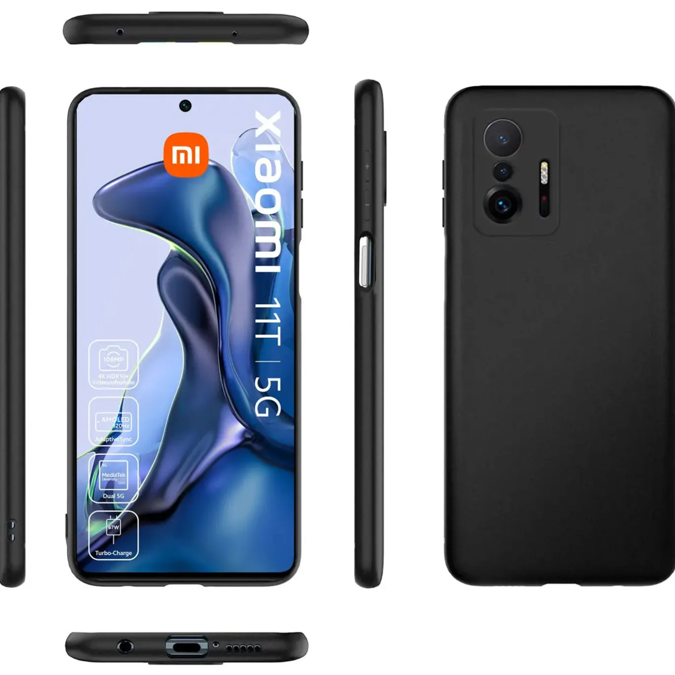 Xiaomi Mi 11T / Mi 11T Pro - Slim Silikon Backcover Schwarz