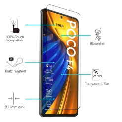Xiaomi Poco F4 - 9H Displayschutzfolie 2x Display & Kamera