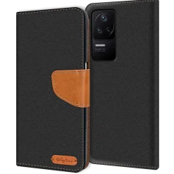 Xiaomi Poco F4 - Jeanslook Klapphülle mit Kartenfach