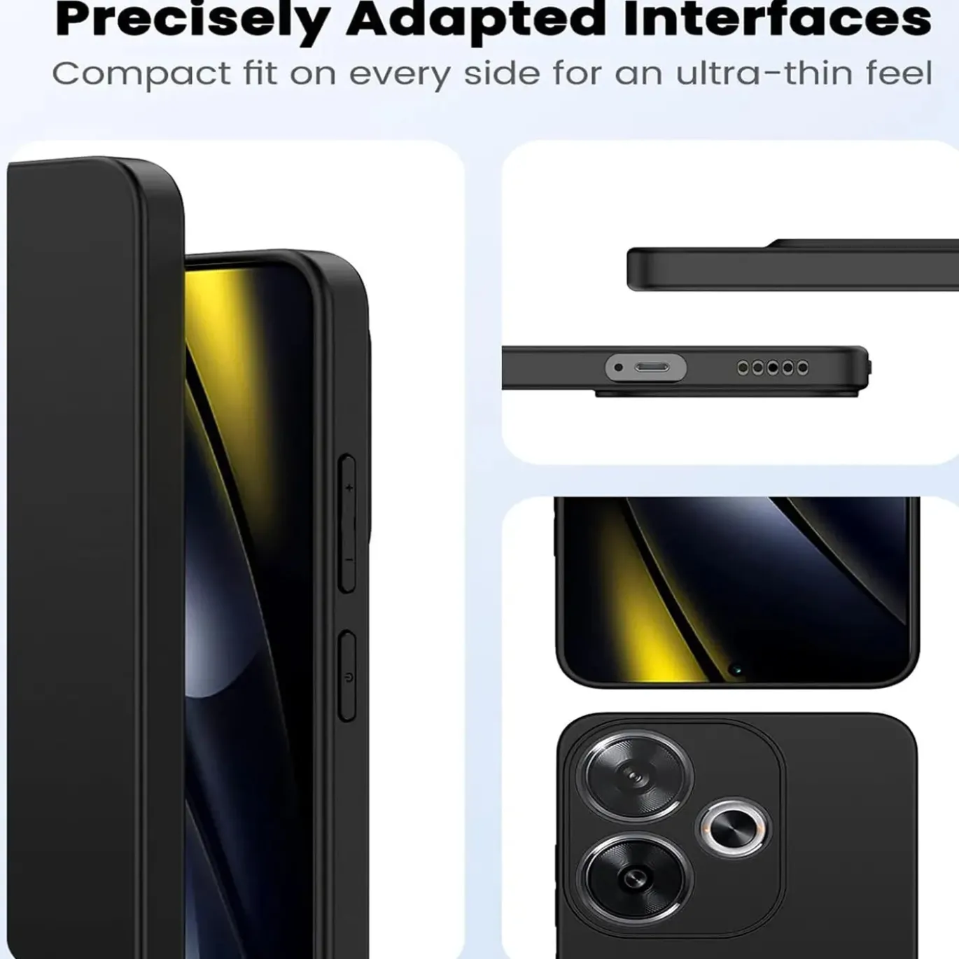 Xiaomi Poco F6 - Slim Silikon Backcover Schwarz