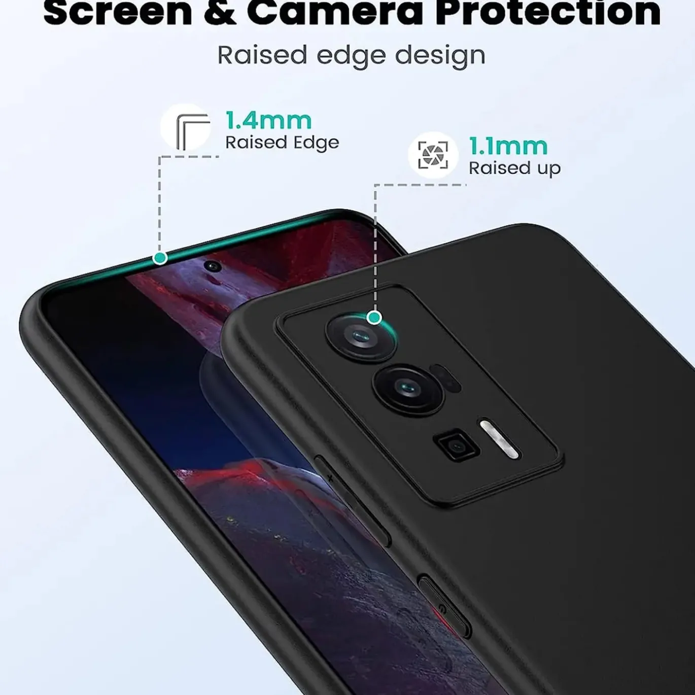 Xiaomi Poco F5 Pro 5G - Slim Silikon Backcover Schwarz