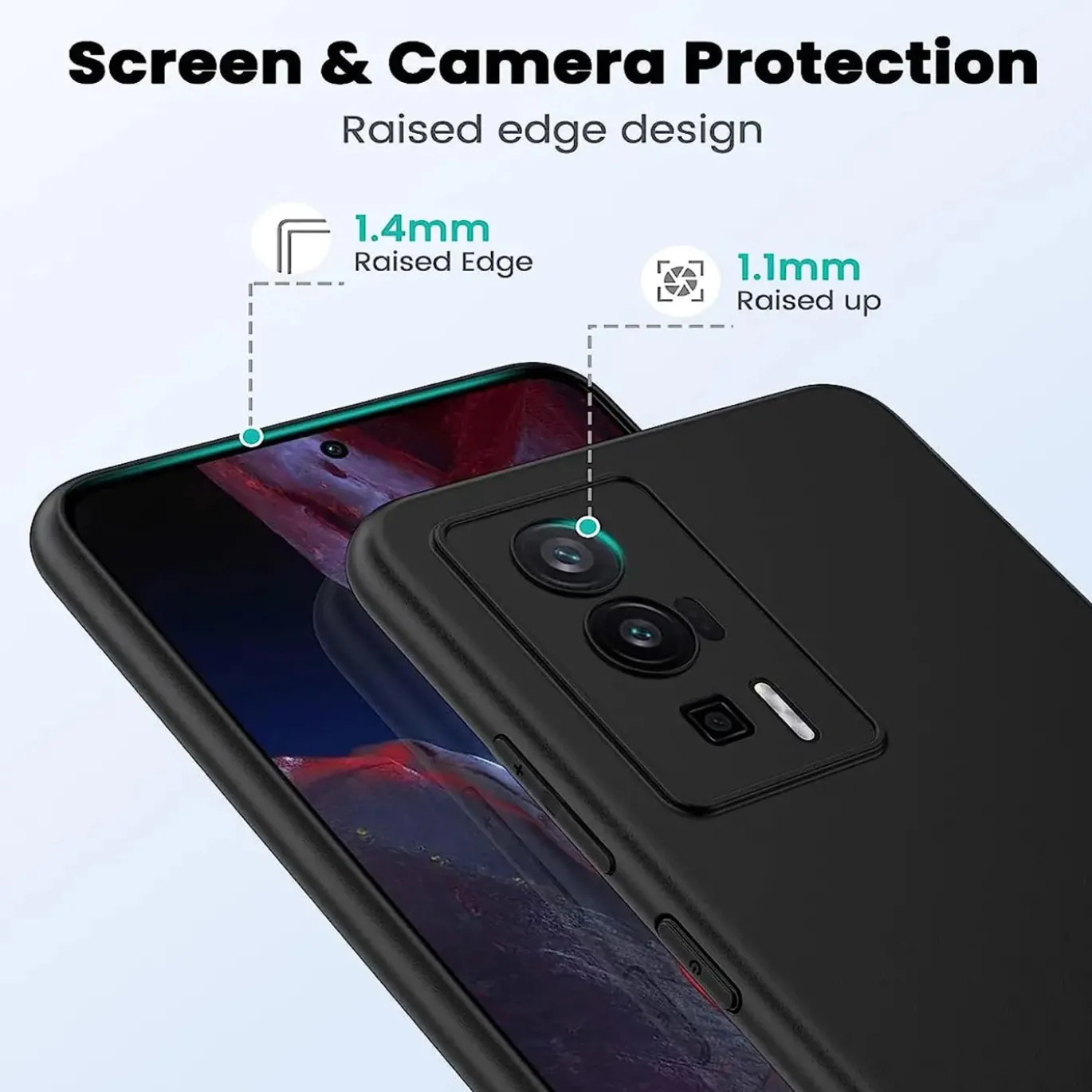 Xiaomi Poco F5 Pro 5G - Slim Silikon Backcover Schwarz