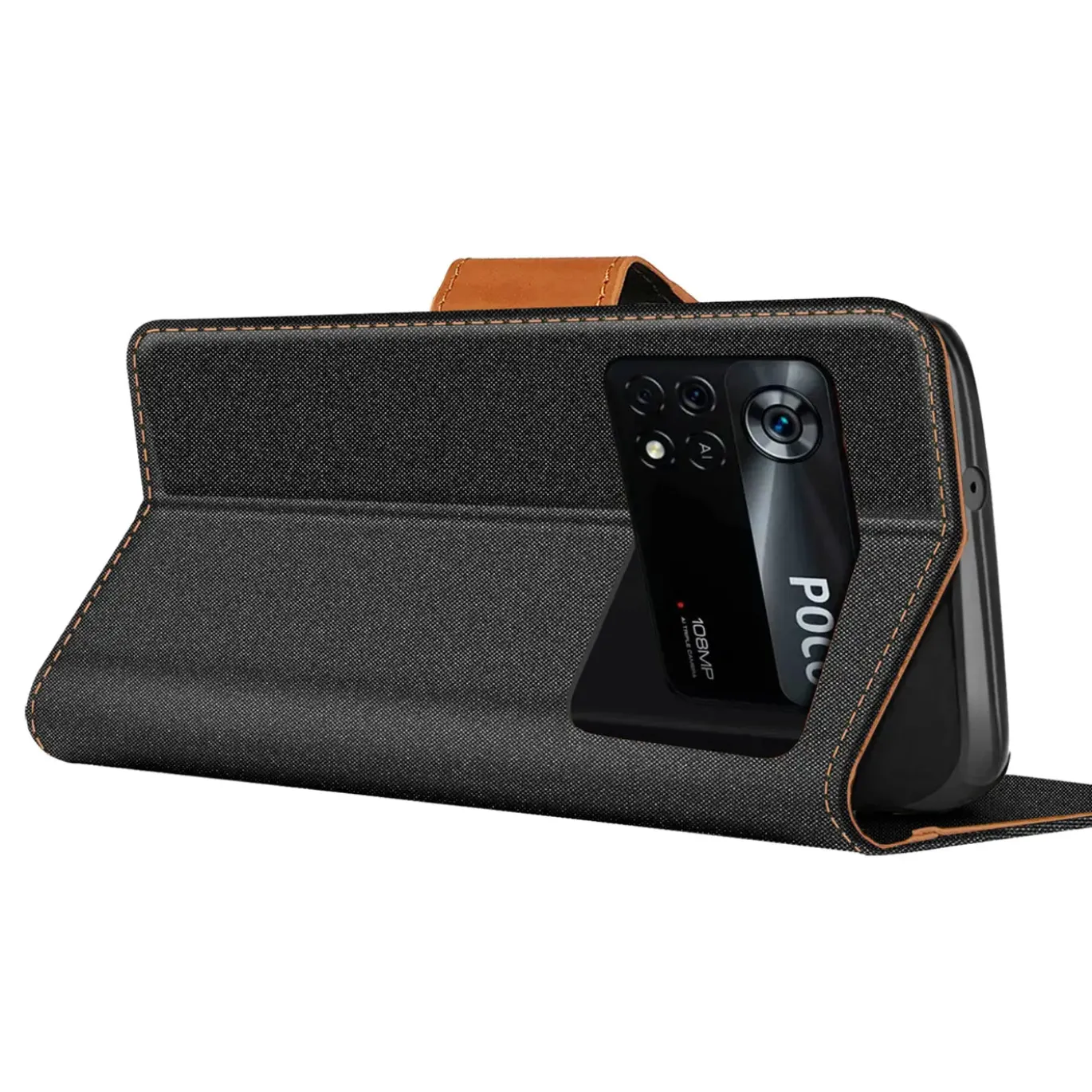 Xiaomi Poco M4 Pro - Jeanslook Klapphülle mit Kartenfach