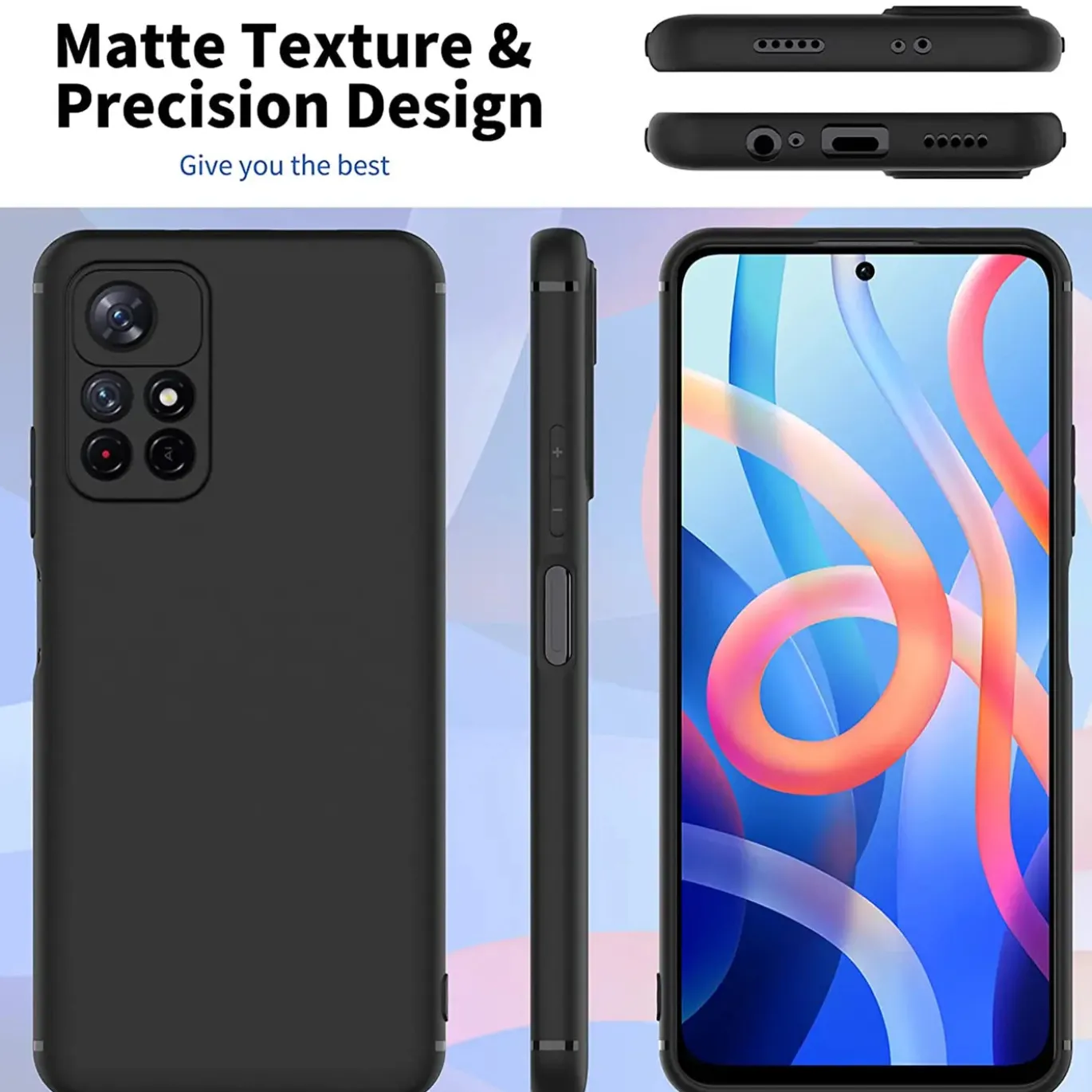 Xiaomi Poco M4 Pro 5G - Slim Silikon Backcover Schwarz