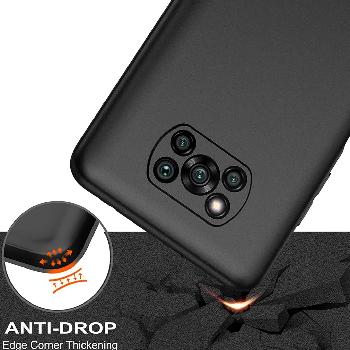 Xiaomi Poco X3 / X3 Pro - Slim Silikon Backcover Schwarz