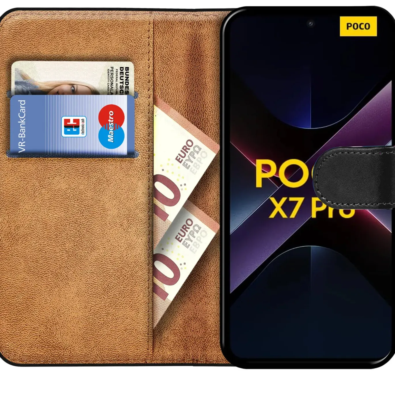 Xiaomi Poco X7 Pro - Klapphülle mit Kartenfächern
