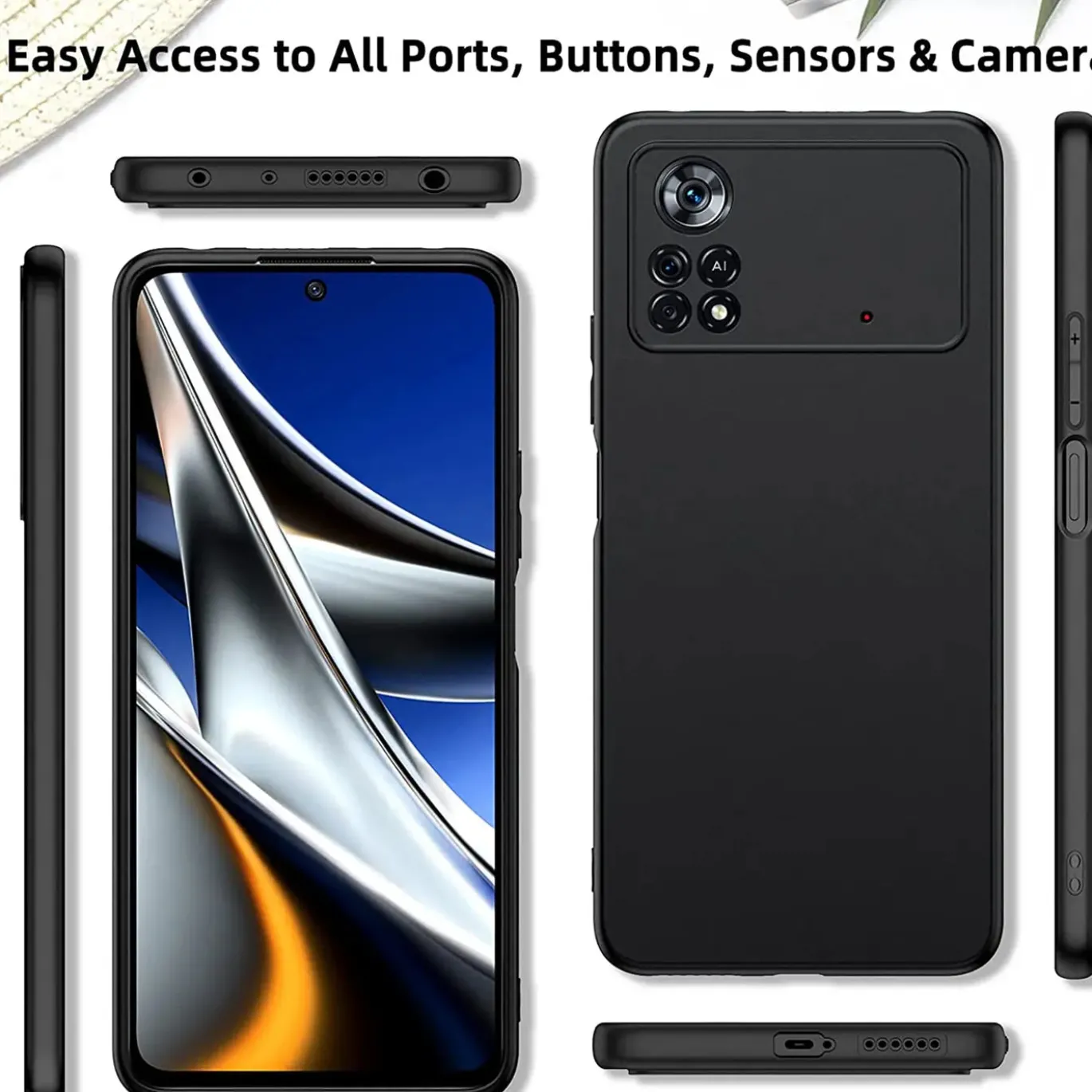 Xiaomi Poco X4 Pro 5G - Slim Silikon Backcover Schwarz